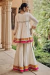 Shop_Ajiesh Oberoi_Ivory Silk, Tissue Mirrors, Embroidery, Sequins, Beads Round Jugni Sharara Set _at_Aza_Fashions
