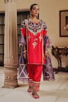 Buy_Ajiesh Oberoi_Pink Silk, Tissue Embroidery, Mirrors, Gota Patti, Meher Rani Salwar Set _at_Aza_Fashions