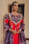 Buy_Ajiesh Oberoi_Pink Silk, Tissue Embroidery, Mirrors, Gota Patti, Meher Rani Salwar Set _Online_at_Aza_Fashions