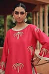 Ajiesh Oberoi_Pink Silk, Organza Embroidery, Mirrors, Gota Patti, Gul Bahar Kurta Salwar Set _Online_at_Aza_Fashions
