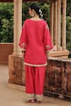 Shop_Ajiesh Oberoi_Pink Silk, Organza Embroidery, Mirrors, Gota Patti, Gul Bahar Kurta Salwar Set _at_Aza_Fashions