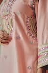 Ajiesh Oberoi_Pink Silk, Tissue Mirrors, Beads, Embroidery, Sequins Sahar Kurta Salwar Set _Online_at_Aza_Fashions