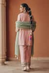 Shop_Ajiesh Oberoi_Pink Silk, Tissue Mirrors, Beads, Embroidery, Sequins Sahar Kurta Salwar Set _at_Aza_Fashions
