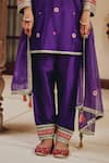 Buy_Ajiesh Oberoi_Purple Silk, Tissue Mirrors, Beads, Embroidery, Sequins Sahar Kurta Salwar Set _Online_at_Aza_Fashions