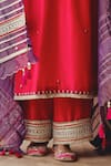 Ajiesh Oberoi_Pink Tissue Mirrors, Embroidery, Sequins, Beads, Noor-e-gulabi Kurta Pant Set _Online_at_Aza_Fashions