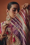 Buy_Ajiesh Oberoi_Pink Tissue Mirrors, Embroidery, Sequins, Beads, Noor-e-gulabi Kurta Pant Set 