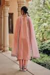 Buy_Ajiesh Oberoi_Peach Silk, Organza Mirrors, Gota Patti, Beads Noor-e-saheli Kurta Pant Set 