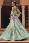 Shop_Ajiesh Oberoi_Green Tissue, Organza Gota Patti, Mirrors, Rang Rasaiya Panelled Lehenga Set _Online_at_Aza_Fashions