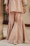 Ajiesh Oberoi_Rose Gold Tissue Embroidery, Mirrors, Gota Patti, Gulnaz Kurta With Sharara _Online_at_Aza_Fashions