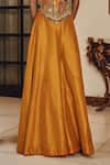 Buy_Ajiesh Oberoi_Mustard Silk Zari, Mirrors, Embroidery Shira Sleeveless Blouse With Sharara _Online_at_Aza_Fashions