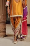 Ajiesh Oberoi_Mustard Silk, Organza Gota Patti, Mirrors, Ruhira Kurta Patiala Salwar Set _Online_at_Aza_Fashions