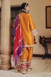 Shop_Ajiesh Oberoi_Mustard Silk, Organza Gota Patti, Mirrors, Ruhira Kurta Patiala Salwar Set _at_Aza_Fashions