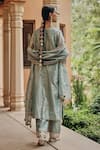 Shop_Ajiesh Oberoi_Aqua Tissue Mirrors, Gota Patti, Sequins, Embroidery Noor-e-resham Kurta Set _at_Aza_Fashions