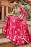 Buy_Ajiesh Oberoi_Silver Silk, Organza Mirrors, Sequins, Beads, Radiance Blouse Skirt Set _Online_at_Aza_Fashions