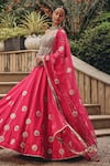 Buy_Ajiesh Oberoi_Silver Silk, Organza Mirrors, Sequins, Beads, Radiance Blouse Skirt Set 