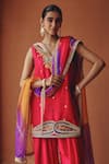 Ajiesh Oberoi_Pink Silk, Organza Embroidery, Mirrors, Gota Sitara-e-chamak Kurta Salwar Set _at_Aza_Fashions