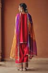 Shop_Ajiesh Oberoi_Pink Silk, Organza Embroidery, Mirrors, Gota Sitara-e-chamak Kurta Salwar Set _at_Aza_Fashions