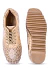 Shop_Anaar_Gold Shehzaadi Wedge Sneakers _at_Aza_Fashions