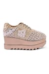 Buy_Anaar_Gold Shehzaadi Wedge Sneakers 