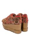 Anaar_Rust Sitara Wedge Sneakers _Online_at_Aza_Fashions