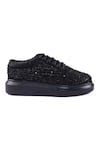 Anaar_Black Bijli Nova Classic Embroidered Sneakers _Online_at_Aza_Fashions