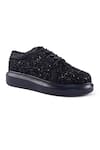 Buy_Anaar_Black Bijli Nova Classic Embroidered Sneakers _Online_at_Aza_Fashions