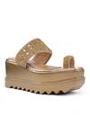 Shop_Anaar_Gold Beads, Sequins, Mirrors Maharani Embroidered Wedges _Online_at_Aza_Fashions