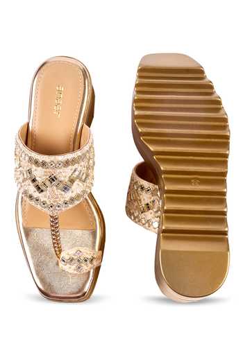 Shop_Anaar_Gold Mirrors, Embroidery, Stones Kohinoor Wedges _at_Aza_Fashions