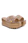 Anaar_Gold Embroidery, Beads, Pearls Bollynight Wedges _at_Aza_Fashions