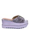 Shop_Anaar_Gray Beads, Sequins, Embroidery Bejewelled Barfi Wedges _Online_at_Aza_Fashions