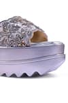 Shop_Anaar_Gray Beads, Sequins, Embroidery Bejewelled Barfi Wedges 
