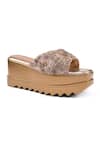 Shop_Anaar_Gold Beads, Embroidery, Sequins Jhumka Crew Wedges _Online_at_Aza_Fashions