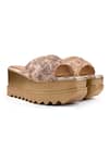 Anaar_Gold Beads, Embroidery, Sequins Jhumka Crew Wedges _at_Aza_Fashions