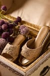 Buy_Anaar_Gold Beads, Embroidery, Sequins Jhumka Crew Wedges _at_Aza_Fashions