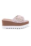 Anaar_Off White Embroidery, Beads, Sequins, Pearls Cloudsicle Wedge Sandals _Online_at_Aza_Fashions