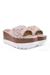 Shop_Anaar_Off White Embroidery, Beads, Sequins, Pearls Cloudsicle Wedge Sandals _Online_at_Aza_Fashions