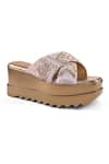 Anaar_Off White Embroidery, Sequins, Beads Gilded Age Wedge Sandals _Online_at_Aza_Fashions