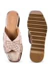 Shop_Anaar_Off White Embroidery, Sequins, Beads Gilded Age Wedge Sandals _at_Aza_Fashions