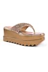 Anaar_Gold Embroidery, Beads, Pearls Stardom Wedge Sandals _Online_at_Aza_Fashions