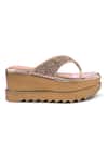 Anaar_Gold Embroidery, Beads, Pearls Stardom Wedge Sandals _at_Aza_Fashions
