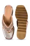 Shop_Anaar_Gold Embroidery, Beads, Pearls Stardom Wedge Sandals _at_Aza_Fashions