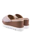 Anaar_Off White Beads, Embroidery Custard Cloud Wedge Sandals _Online_at_Aza_Fashions