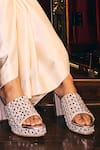 Buy_Anaar_Silver Mirrors, Beads Sheesh Mahal Platform Heels _at_Aza_Fashions