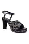 Anaar_Black Beads, Sequins Phoenix Platform Heels _Online_at_Aza_Fashions