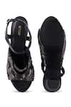 Shop_Anaar_Black Beads, Sequins Phoenix Platform Heels _at_Aza_Fashions
