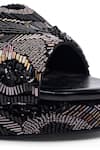 Buy_Anaar_Black Beads, Sequins Phoenix Platform Heels 