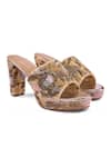 Buy_Anaar_Gold Beads, Sequins, Stones Dripping Drama Platform Heels _Online_at_Aza_Fashions