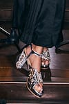 Buy_Anaar_Silver Sequins, Crystals Mirrorball Platform Heels _at_Aza_Fashions