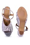 Shop_Anaar_Silver Sequins, Crystals Mirrorball Platform Heels _at_Aza_Fashions