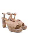 Anaar_Gold Sequins, Beads Sunkissed Platform Sandals _at_Aza_Fashions